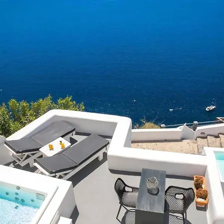 Luxury Santorini Full Moon 1 Bedrooms Outdoor Plunge Pool Sea Caldera View Oia Villa Tholos (Santorini)